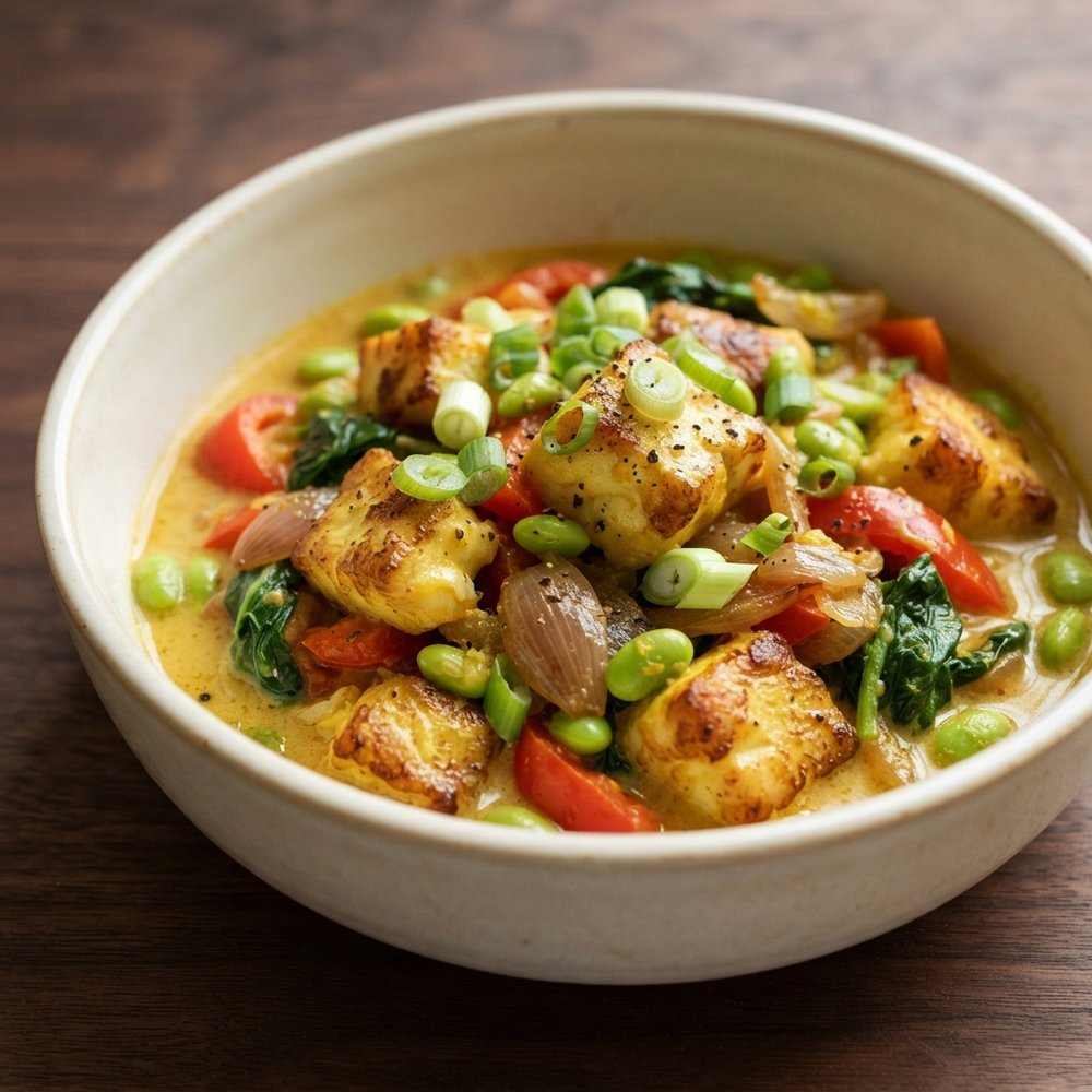 Creamy Coconut Curry Haddock Bowl