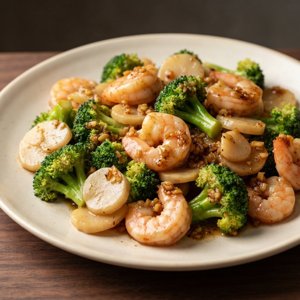 Garlic-Ginger Shrimp and Broccoli