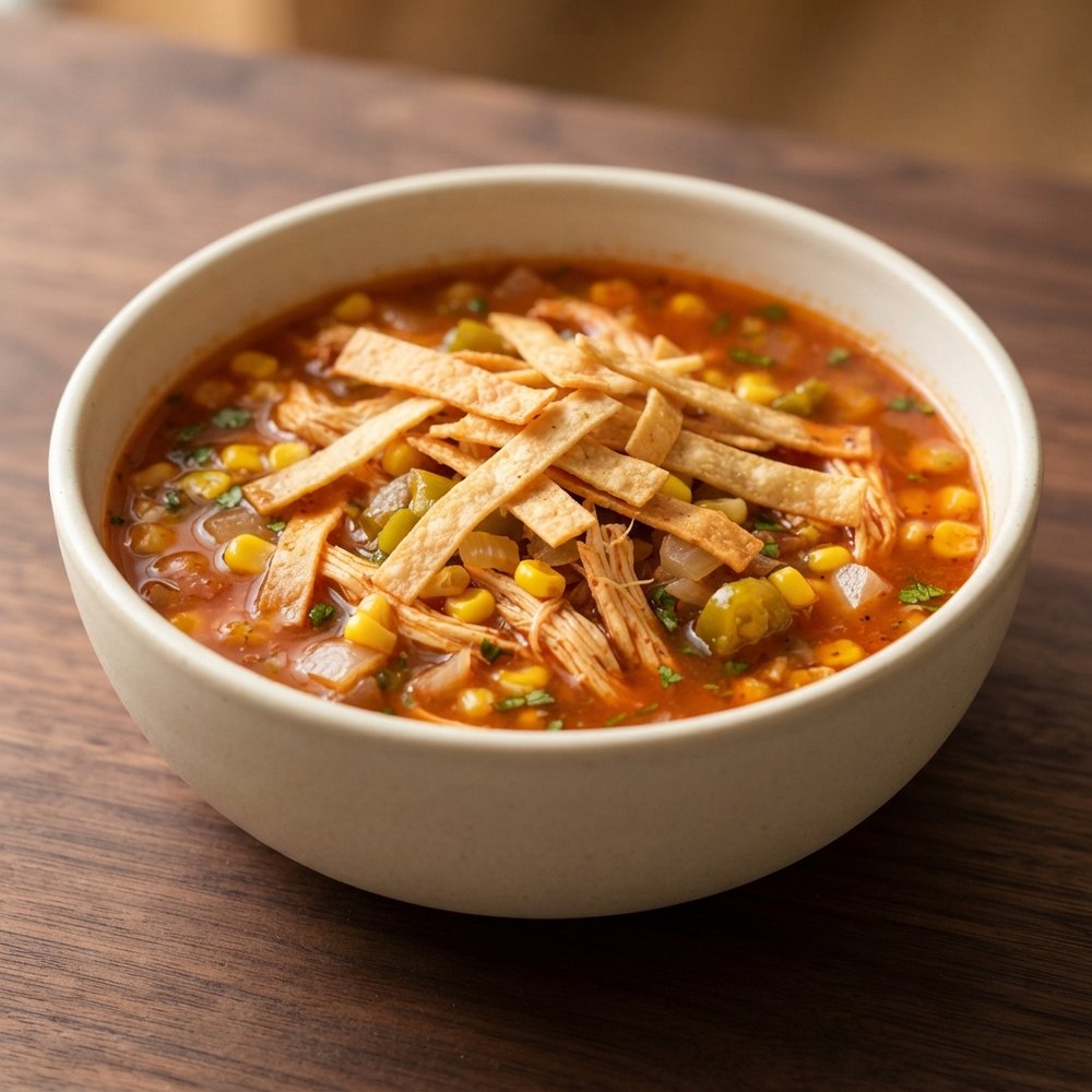 Lightened Slow Cooker Chicken Tortilla Soup