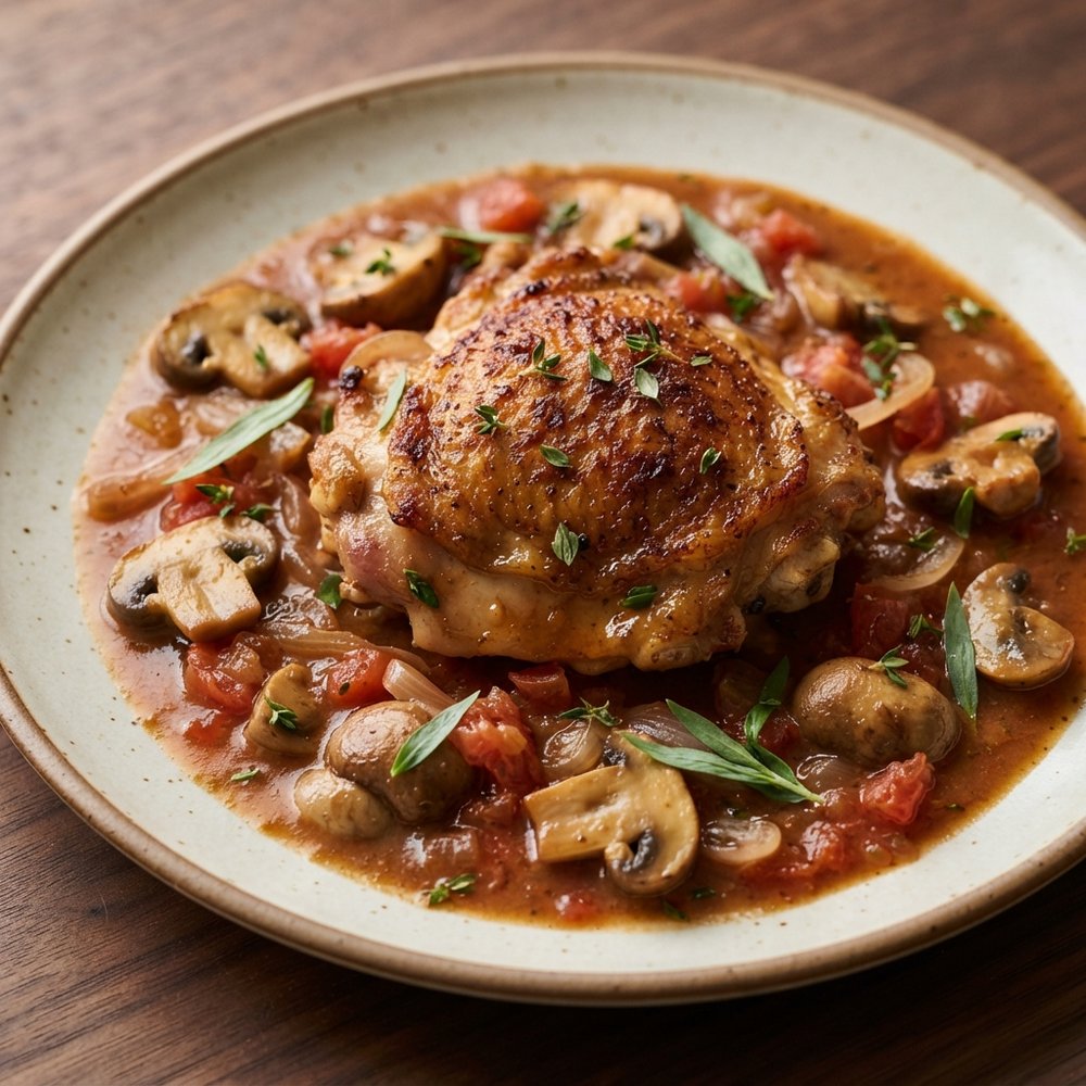 Hunter-Style Chicken Thighs (Chicken Chasseur)