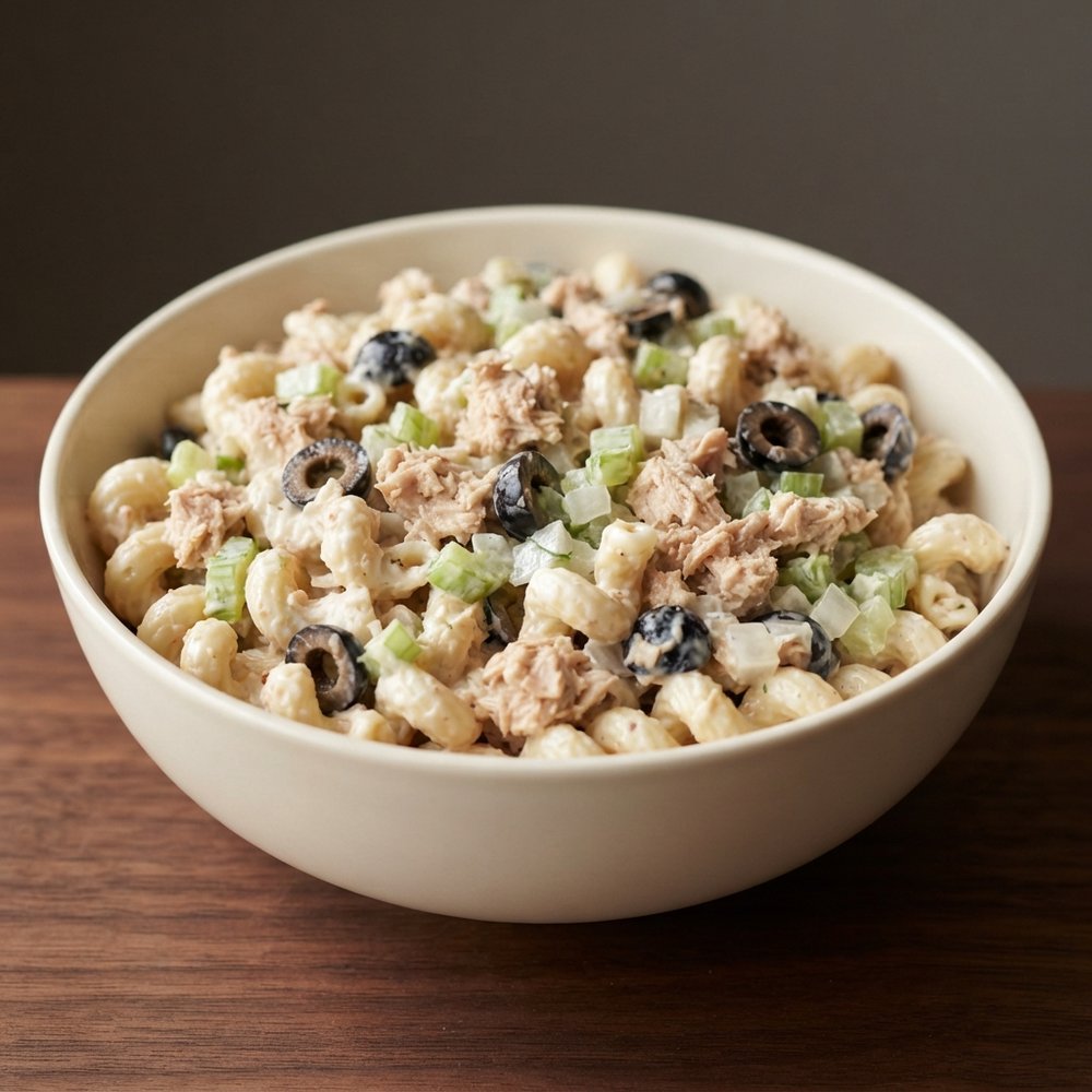 Cavatappi Tuna Pasta Salad with Black Olives