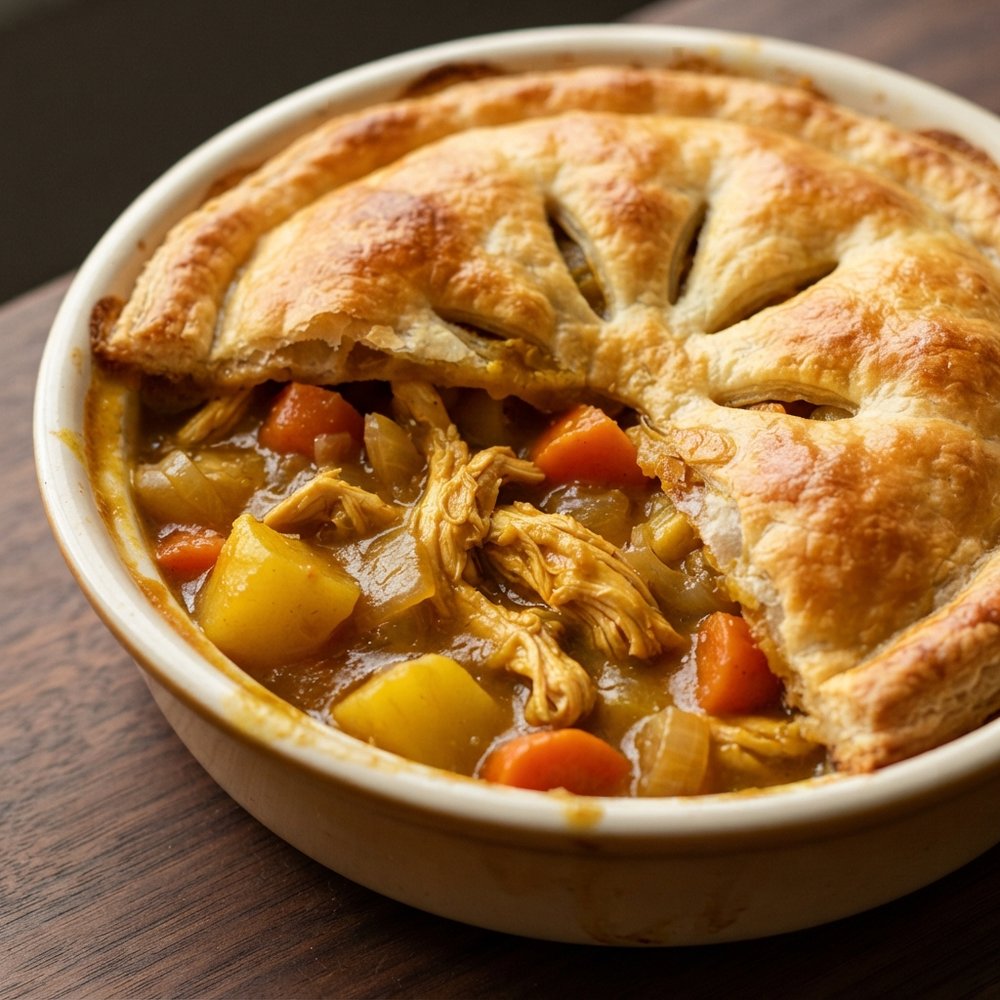 Curry Chicken Pot Pie Casserole, Japanese-Style