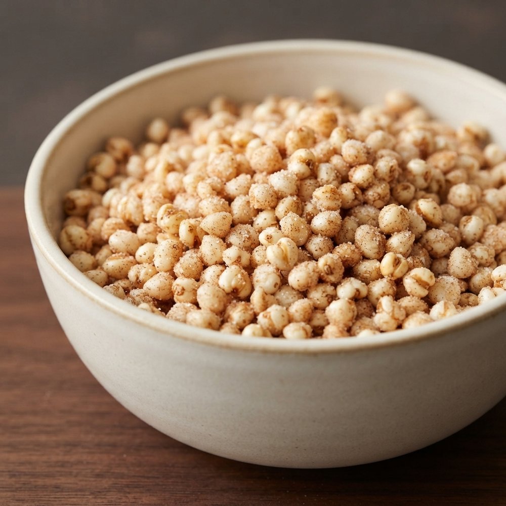 Cinnamon-Sugar Popped Sorghum Snack