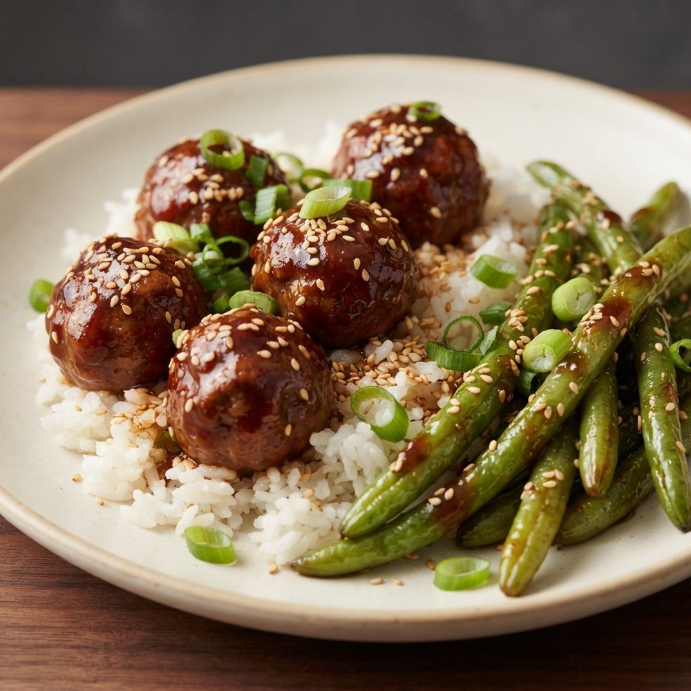 Hoisin-Lacquered Beef Meatballs