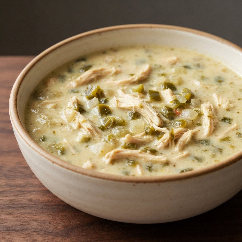 Creamy Chicken and Poblano Cheese Soup