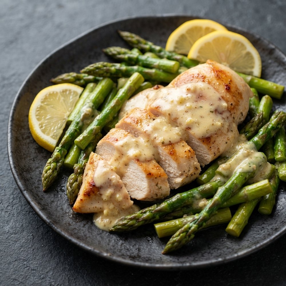One Pan Lemon Chicken and Asparagus