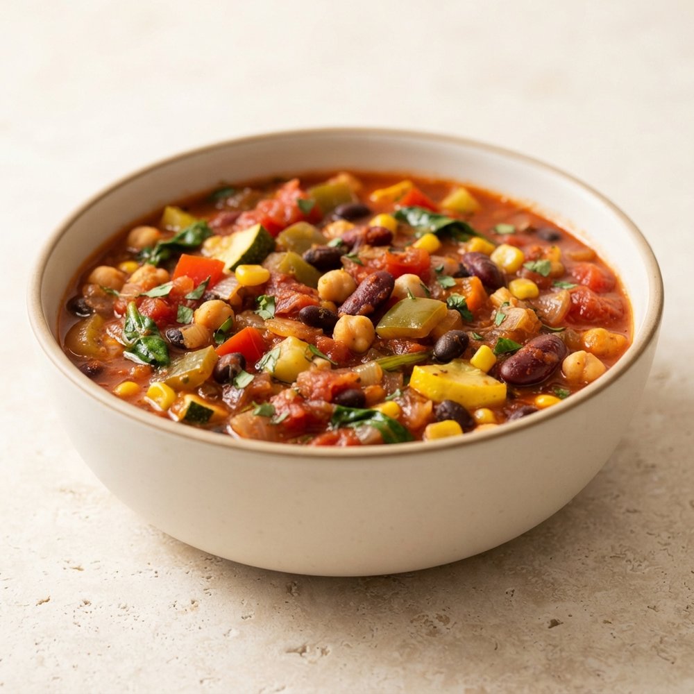 Crockpot Plant-Based Three-Bean Chili