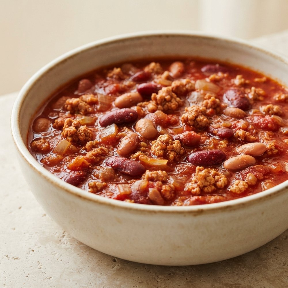 Crockpot Turkey Chili with Beans
