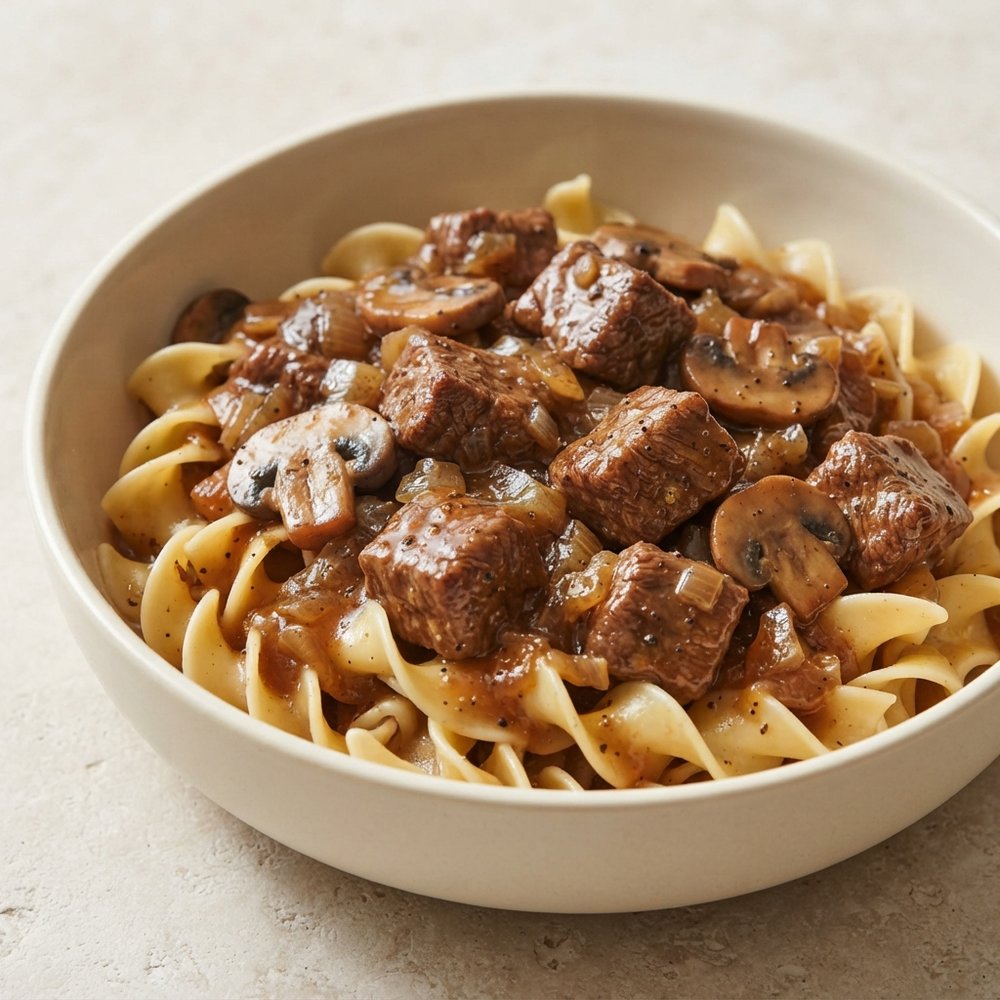 Simple Beef Tips and Noodles