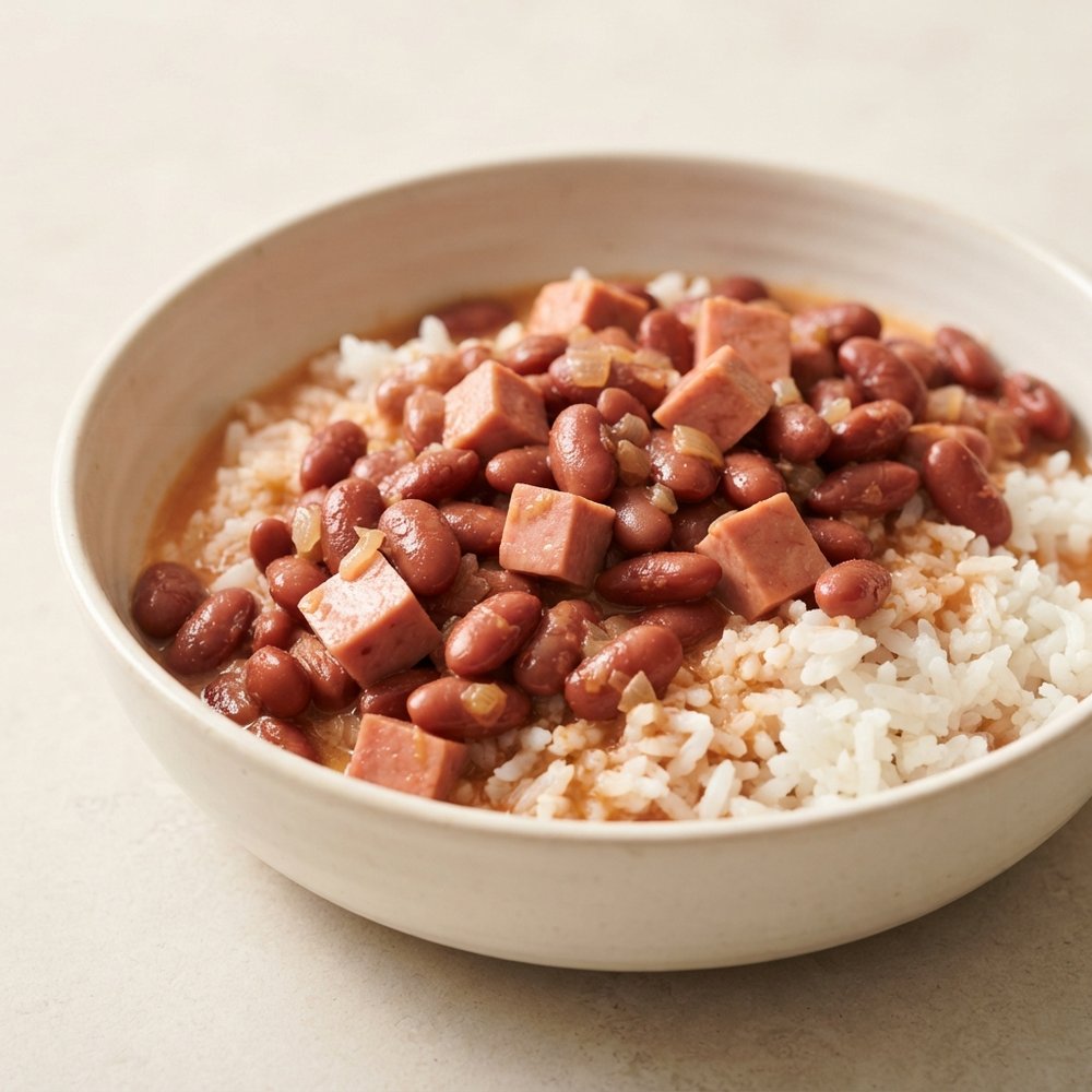 Kidney Beans and Rice with SPAM