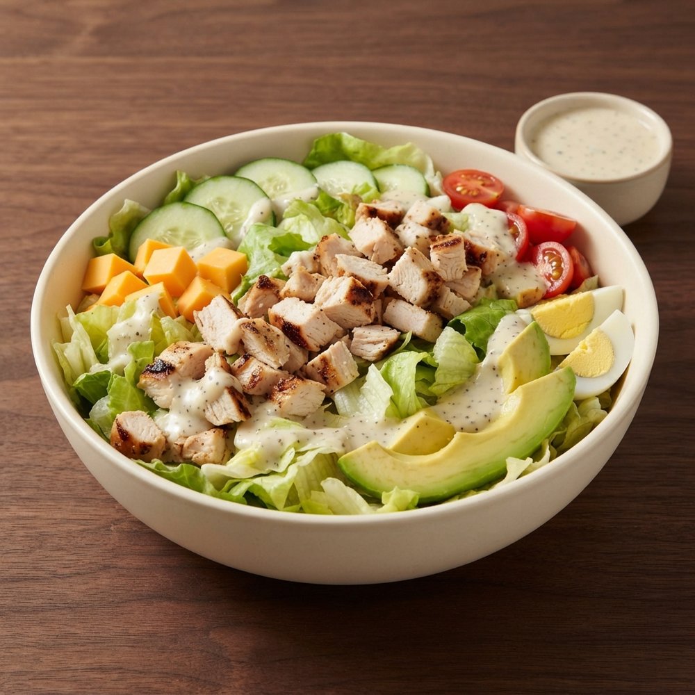 Grilled Chicken Chef Salad with Creamy Black Pepper Ranch