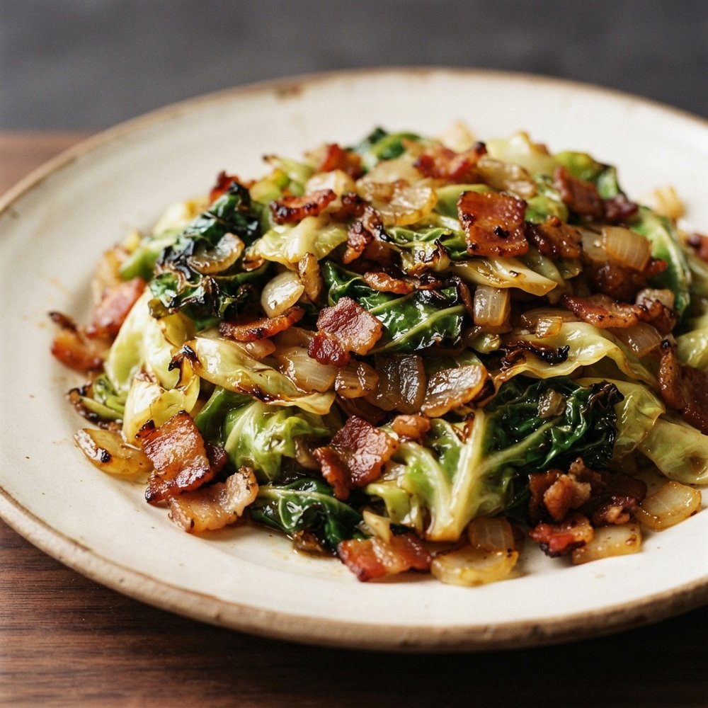 Skillet Cabbage with Crispy Bacon
