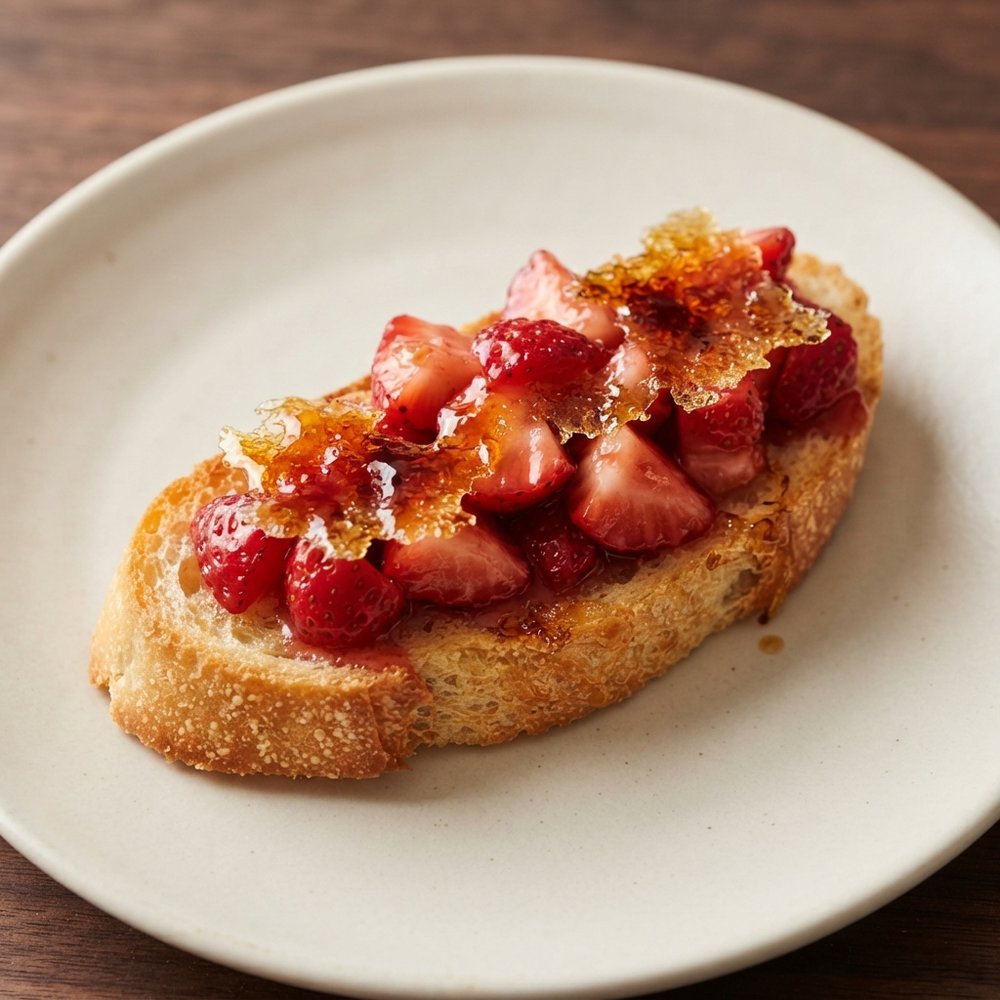 Caramelized Strawberry Crostini