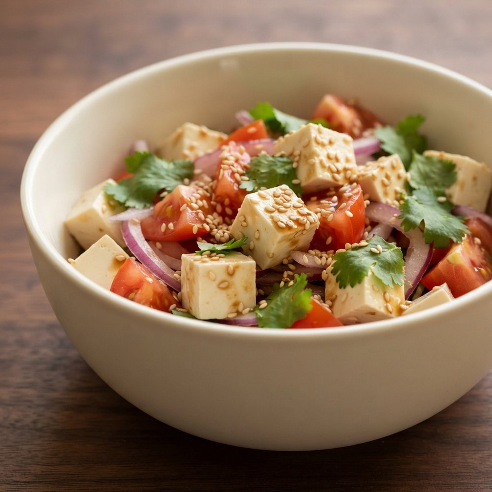 Tofu Salad with Japanese-Style Sesame Soy Dressing