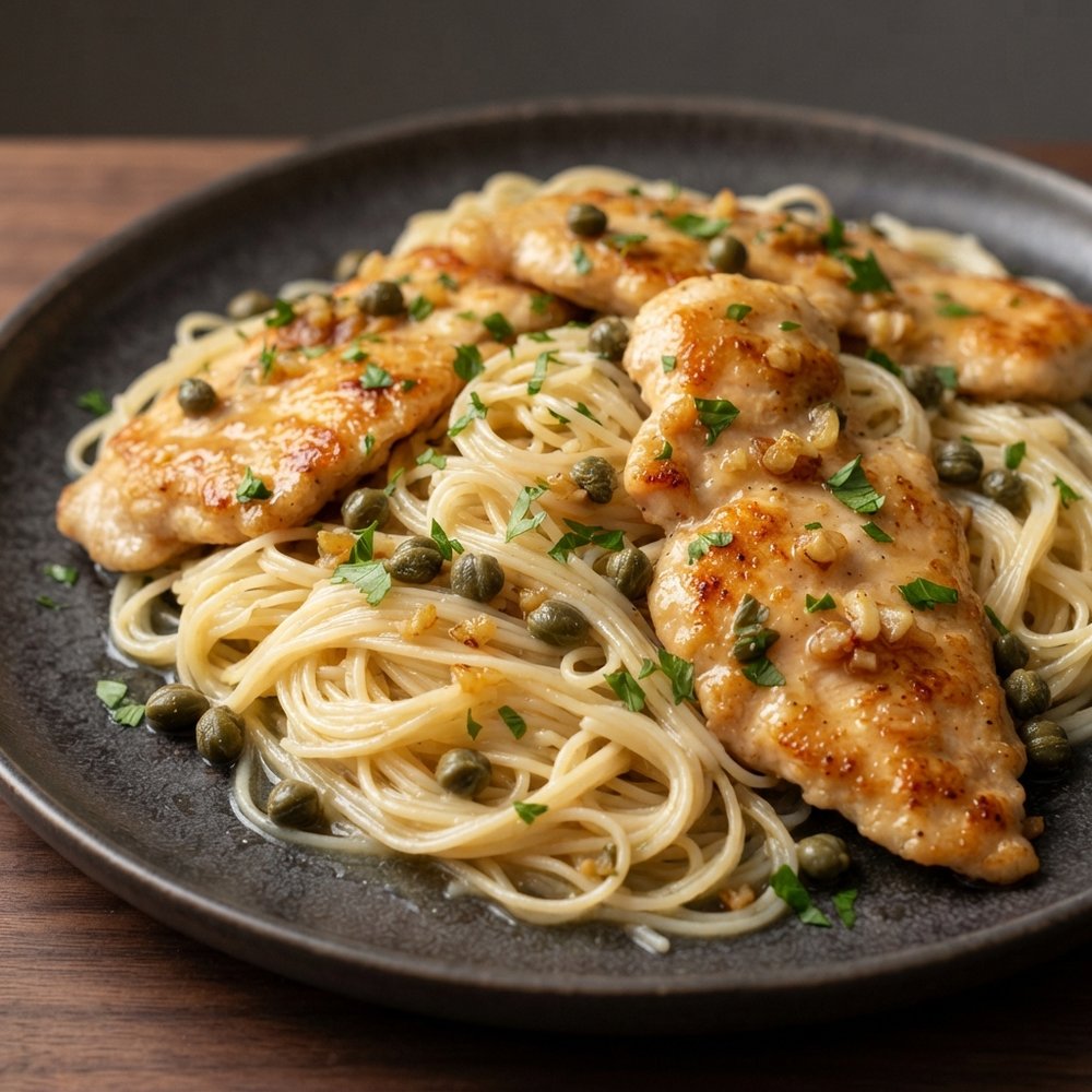 Chicken Piccata with Angel Hair Pasta