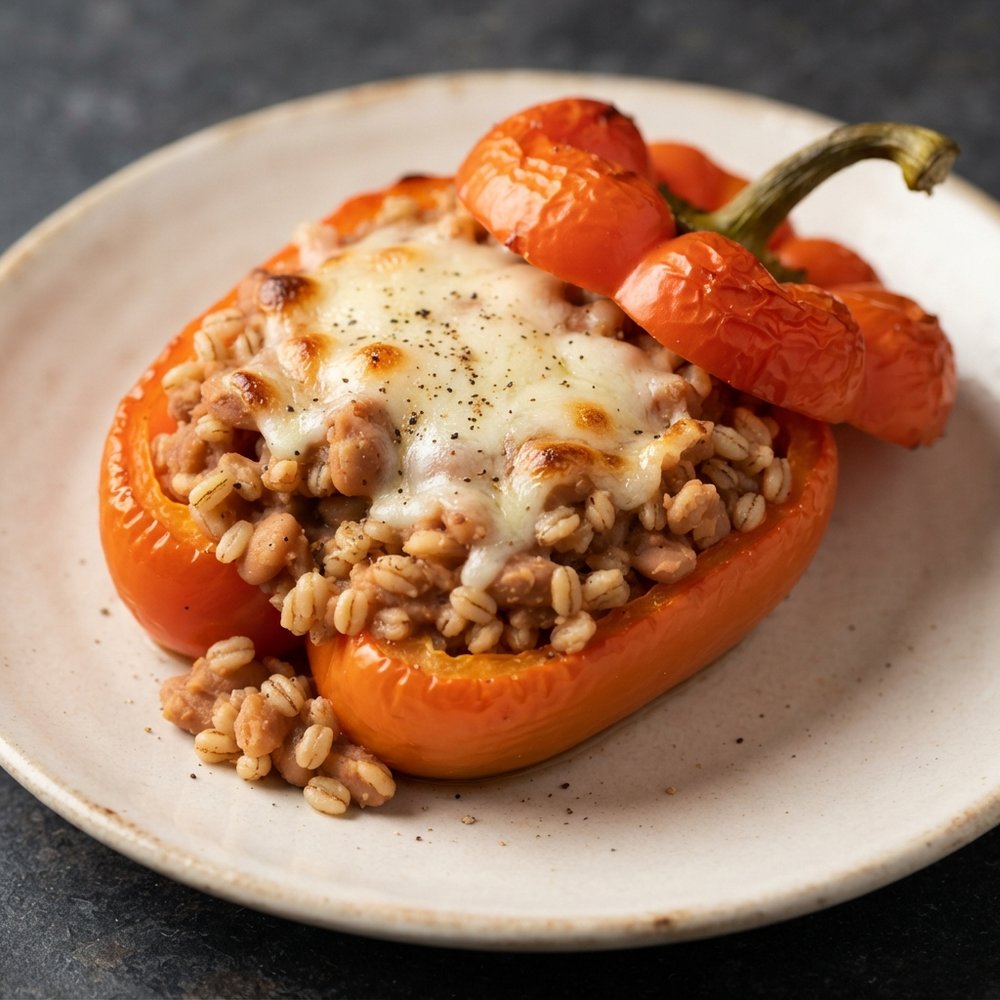 Simple Vegan Bell Peppers Stuffed with Barley