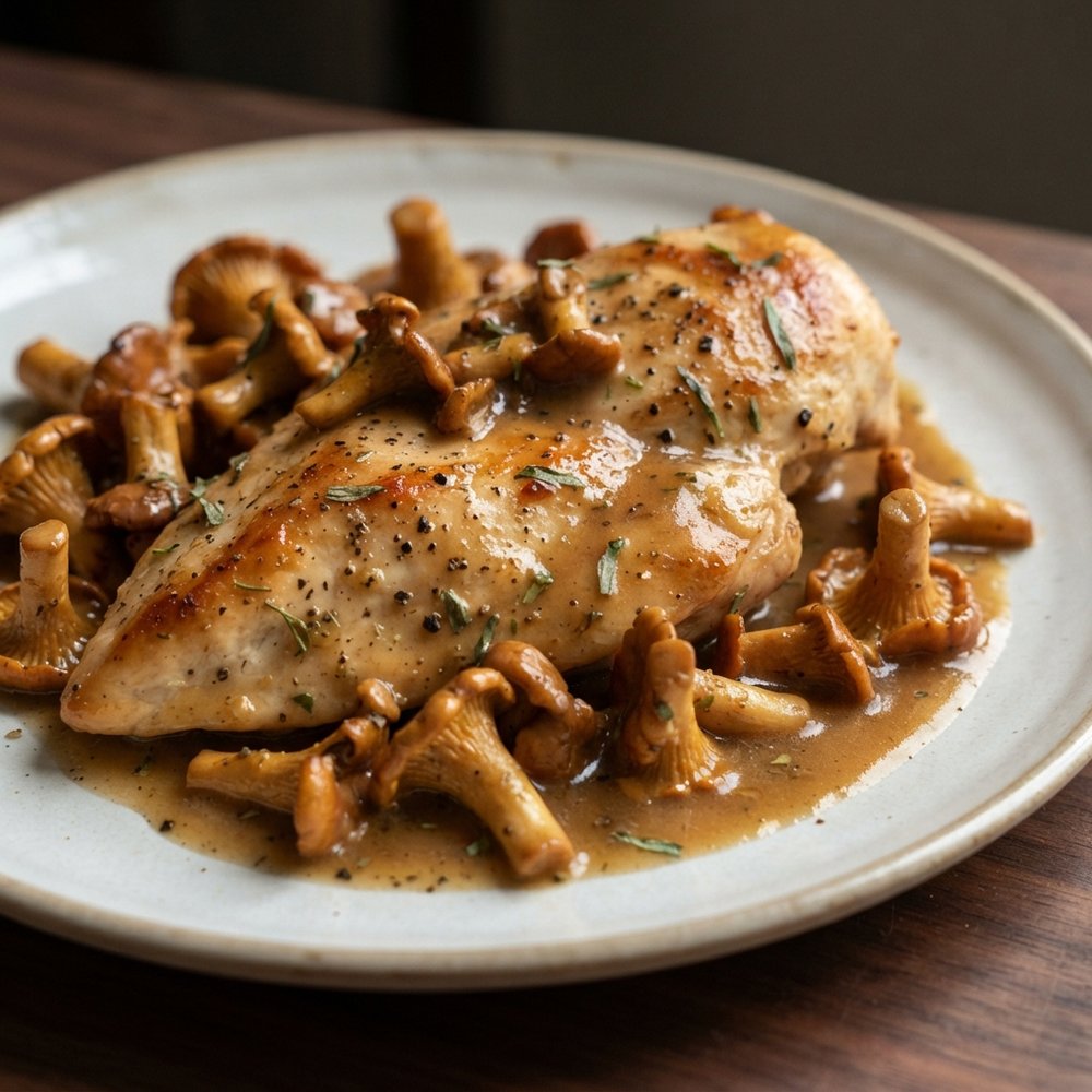 Chicken in Marsala with Chanterelles