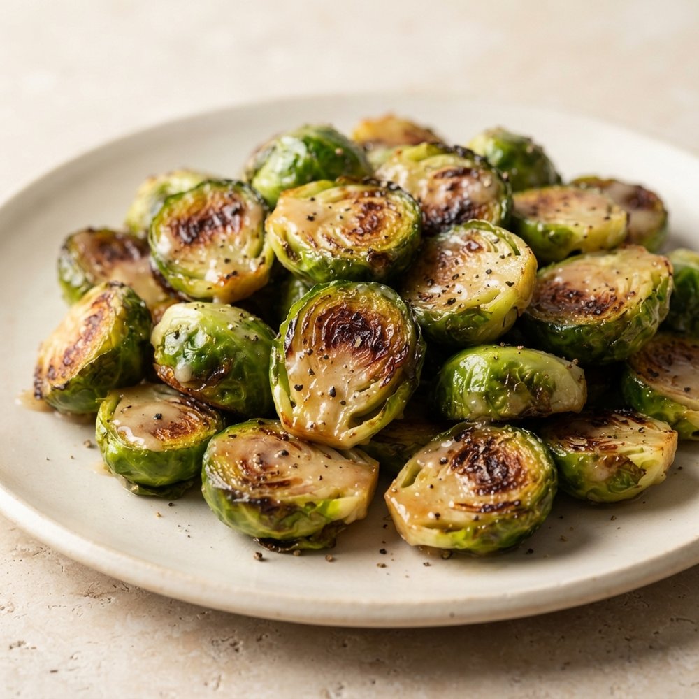 Roasted Brussels Sprouts with White Miso Glaze