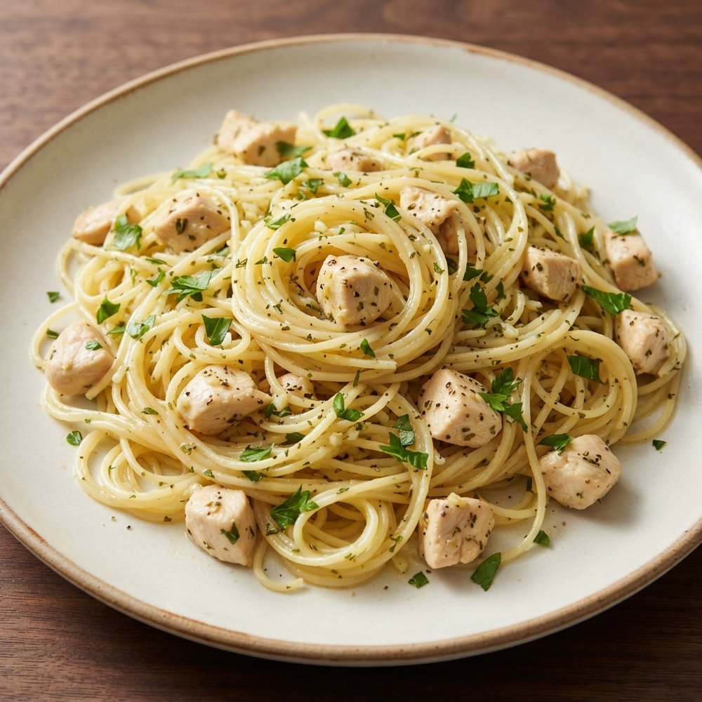 Lighter Lemon Chicken Angel Hair Pasta