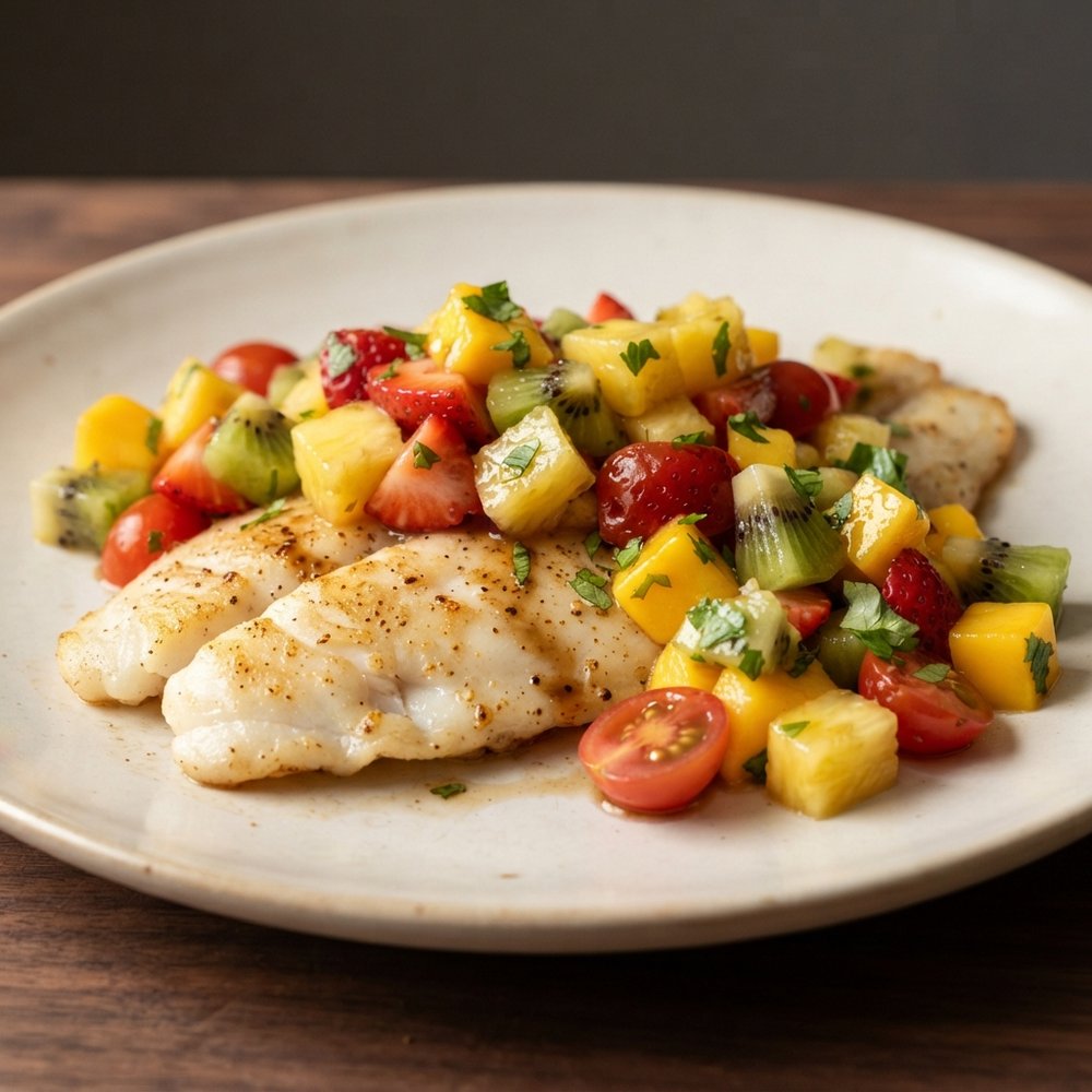LaWanna's Mango Salsa on Tilapia Fillets
