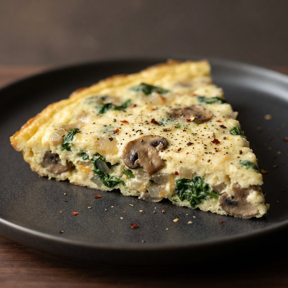 Spinach and Mushroom Egg-Substitute Omelet