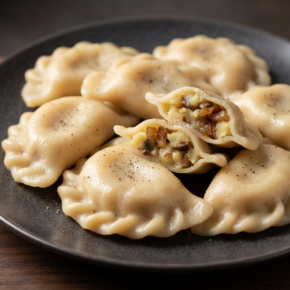 Potato and Mushroom Vareniki (Pierogi) Dumplings