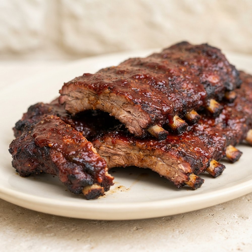 Smoked Ribs with Strawberry-Jalapeño Glaze