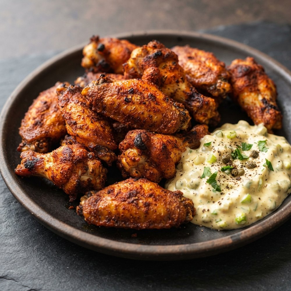 Cajun-Seasoned Chicken Wings with Creamy Remoulade