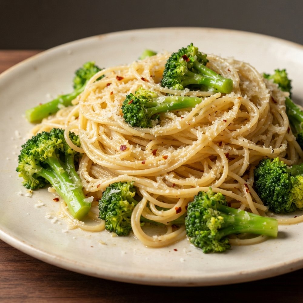 Broccoli Garlic Angel Hair Pasta
