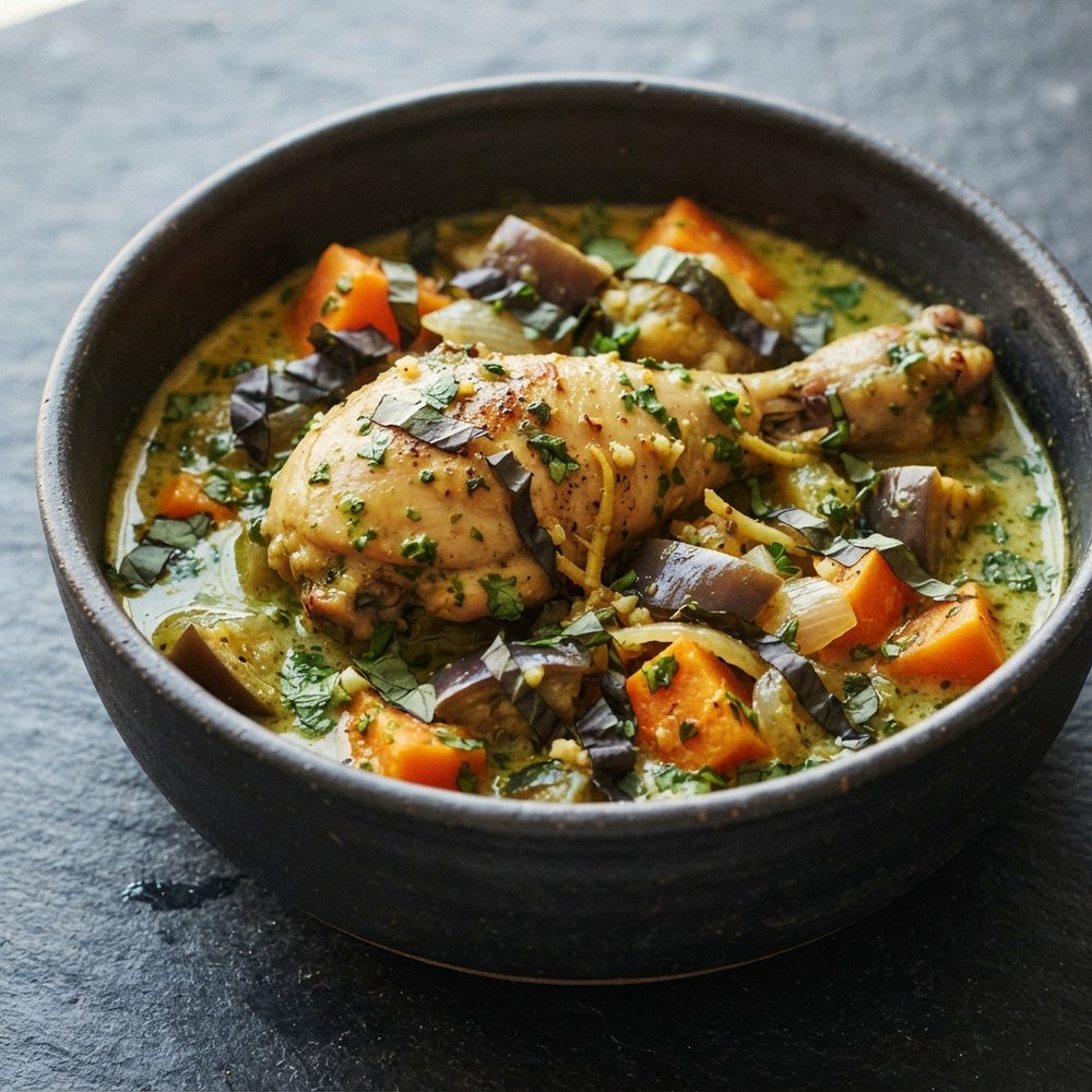 Cilantro-Green Coconut Chicken Curry