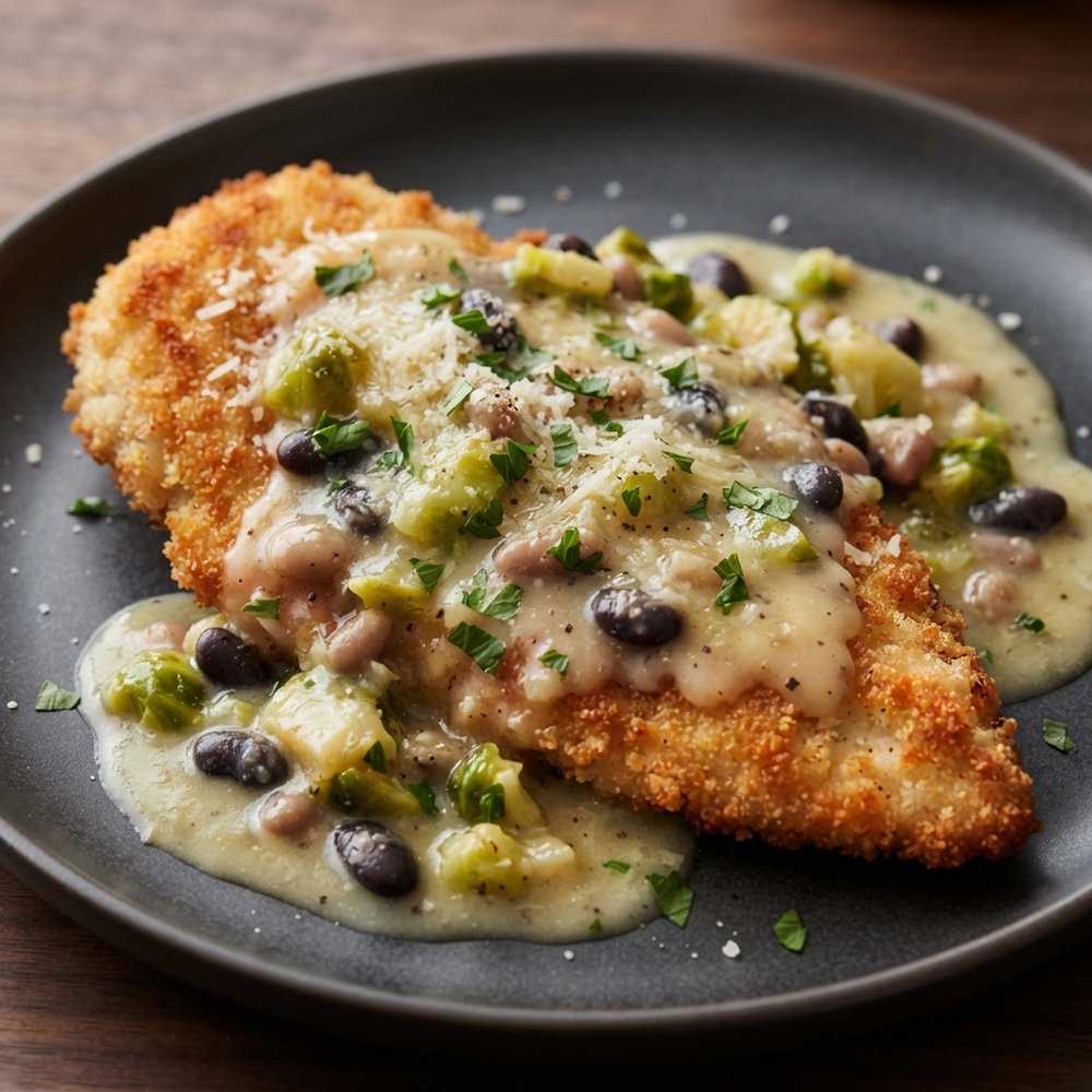 Crisp Chicken Limone with Tuscan-Style Beans