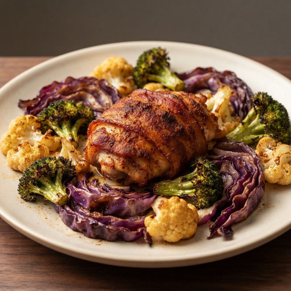 Keto Smoky Chicken and Vegetable Sheet Pan Dinner