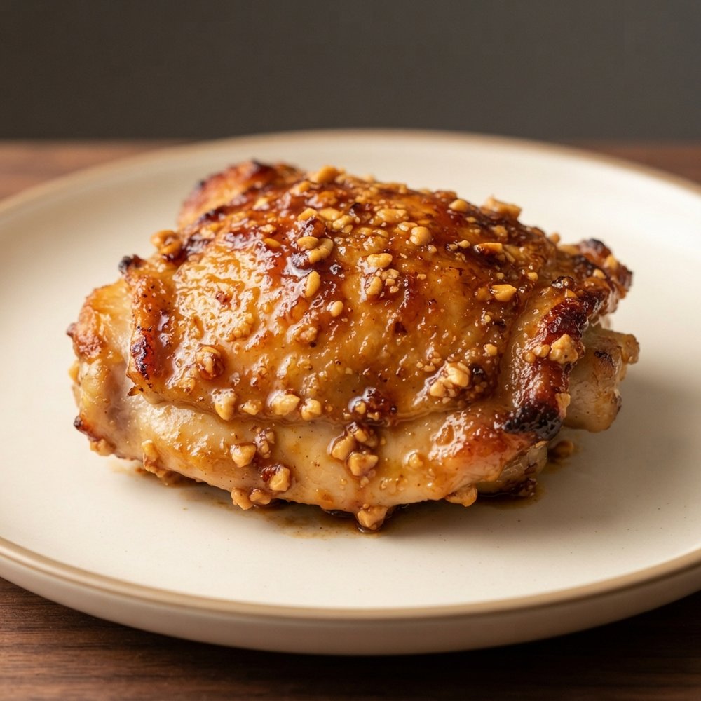 Hot Honey–Peanut Glazed Baked Chicken Thighs