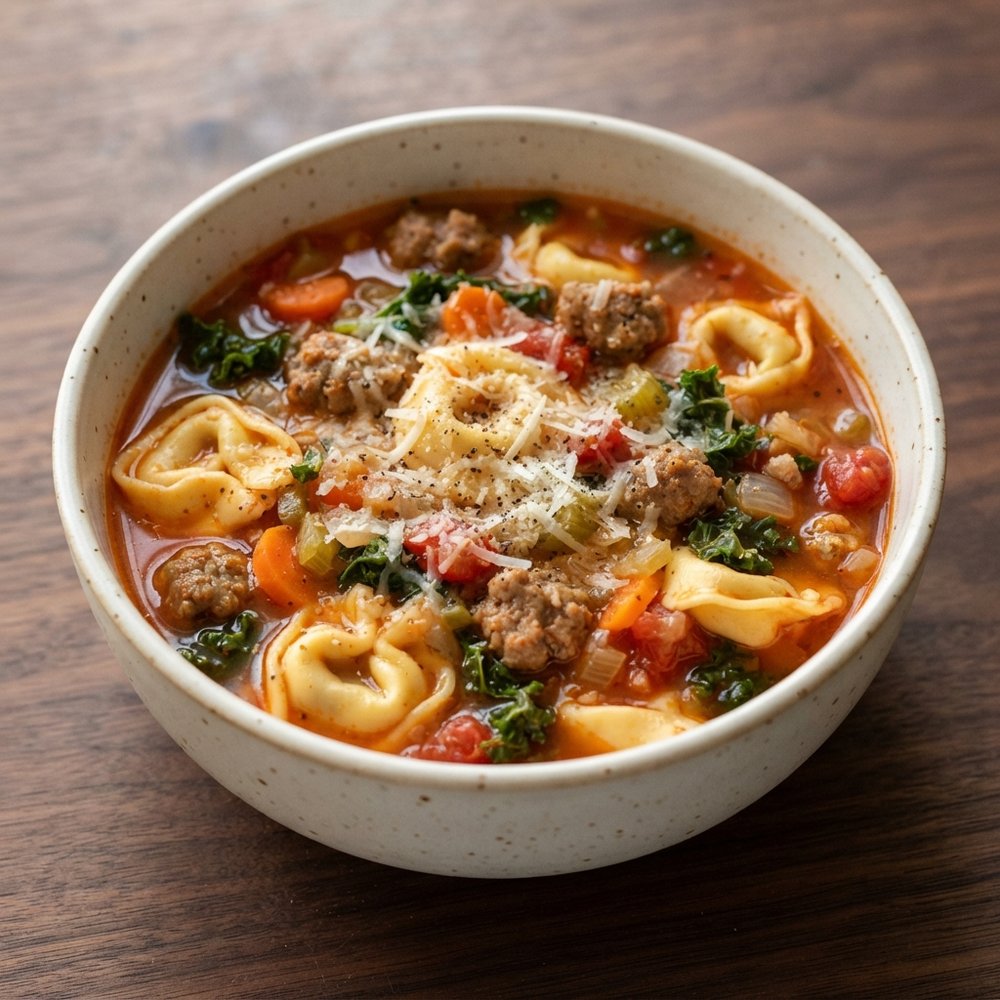 Crockpot Tortellini Soup with Italian Sausage