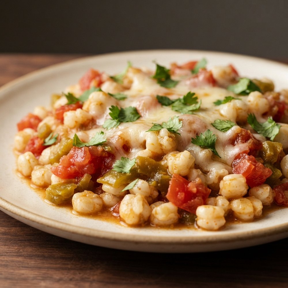 Tomato-Chile Hominy Skillet