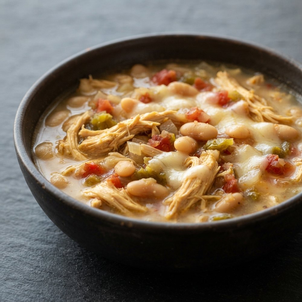 Shredded Rotisserie Chicken White Chili