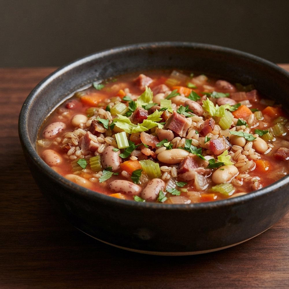 Prosciutto and Fava-Style Rice Minestrone
