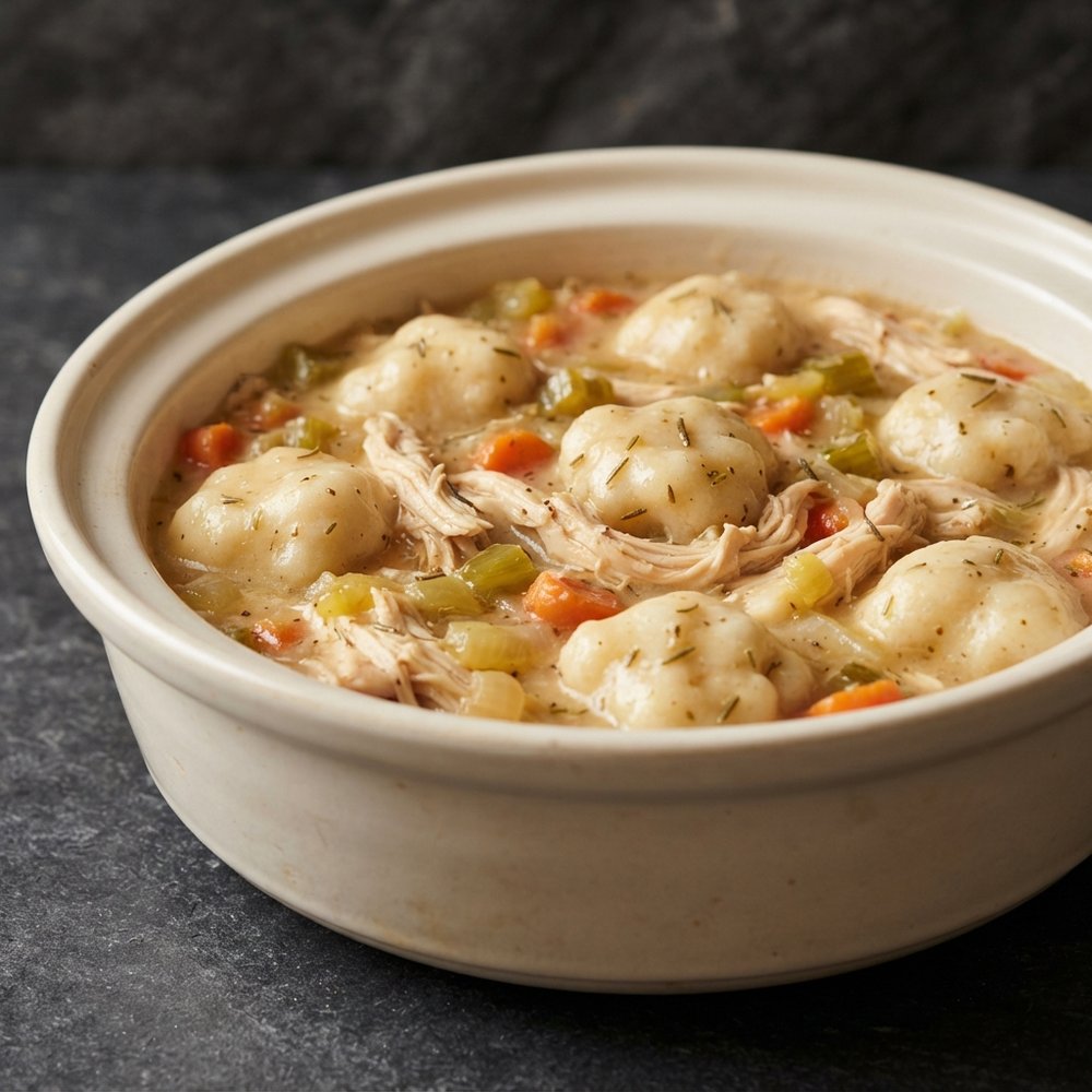 Set-It-and-Forget-It Crockpot Chicken and Dumplings
