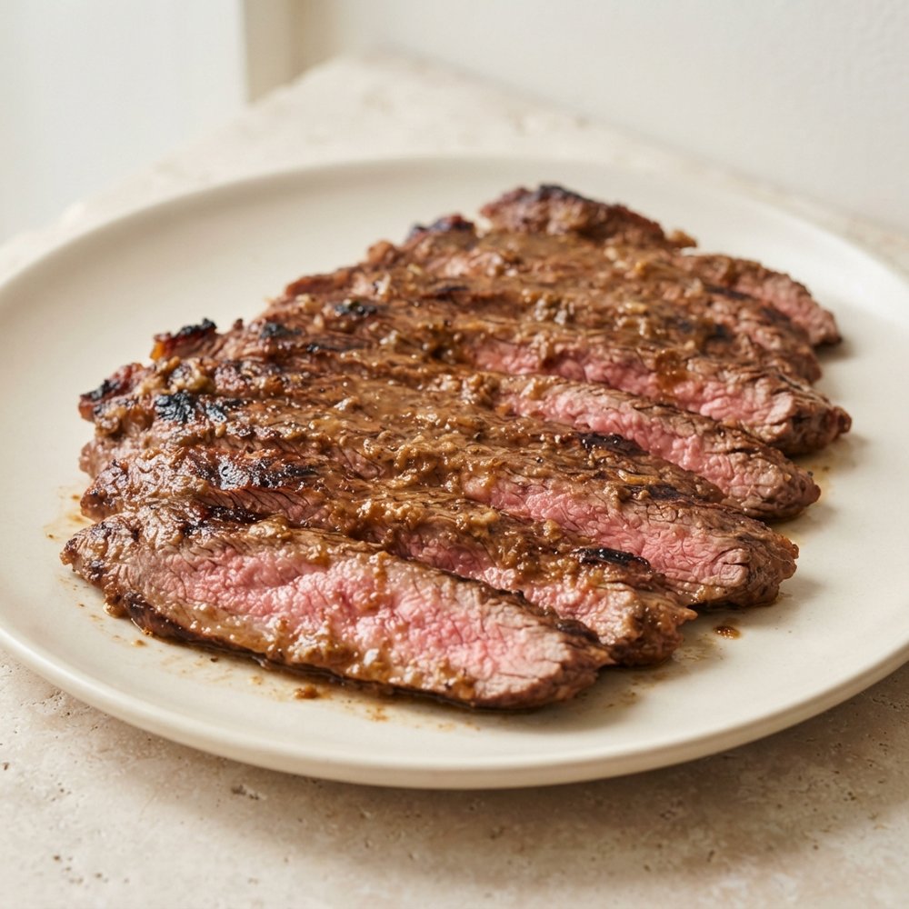 Horseradish-Dijon Marinated Flank Steak on the Grill