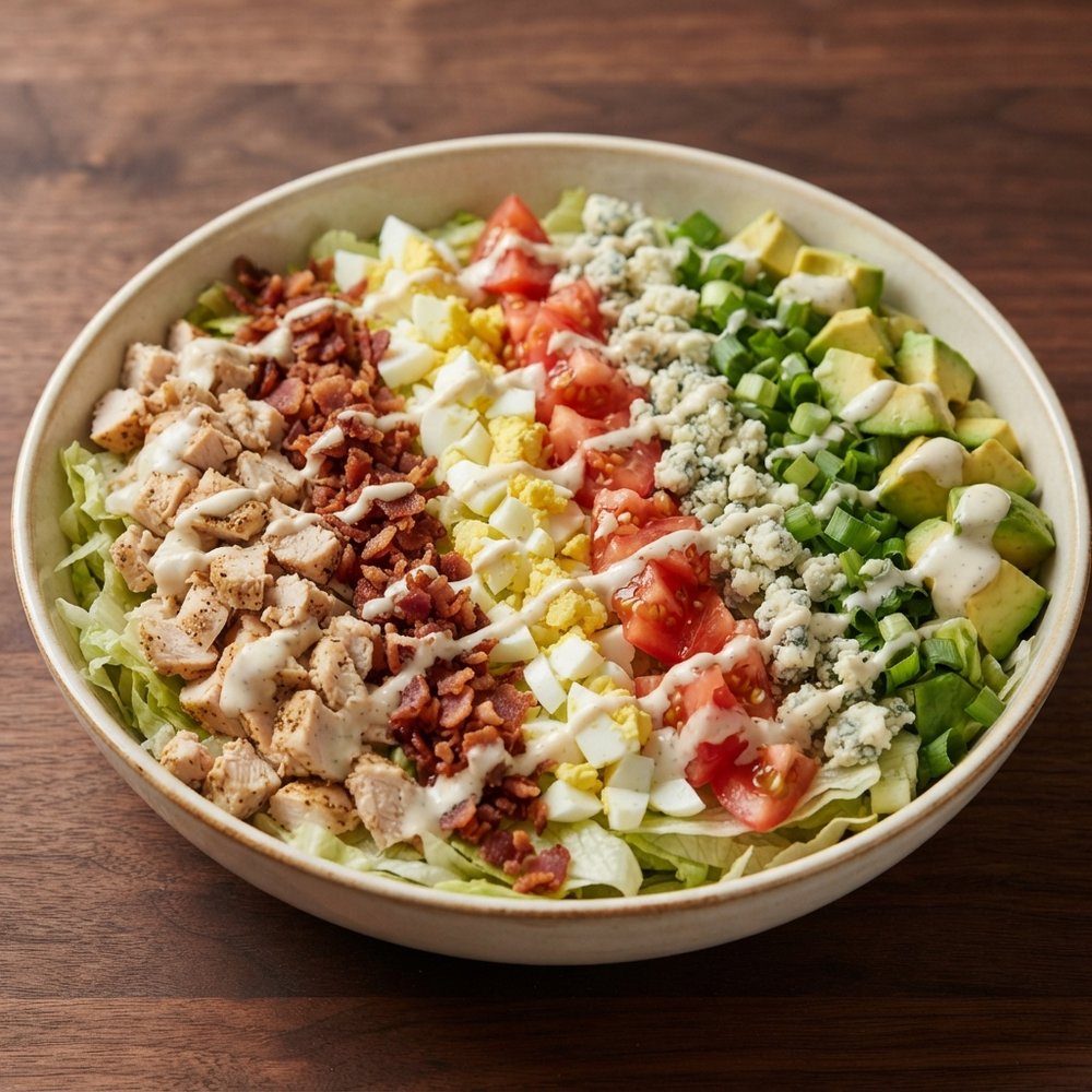 Classic American Cobb Salad with Chicken and Avocado