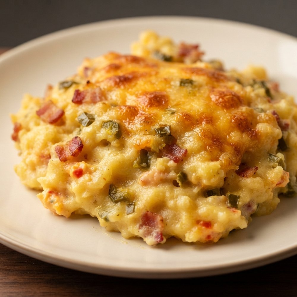 Spicy Jalapeño Popper Potato Bake