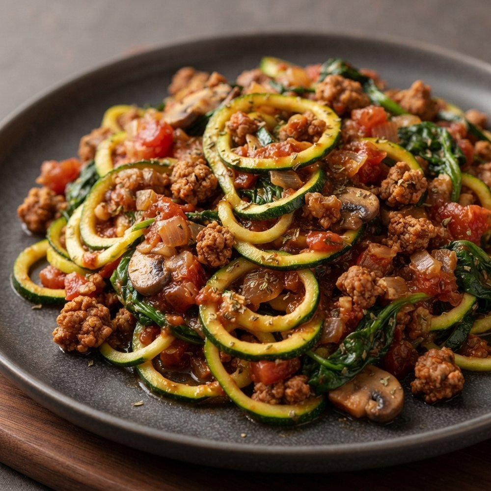 Plant-Based Spaghetti with Zucchini Noodles