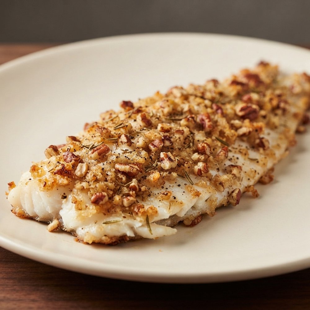 Rosemary Pecan–Crusted Trout Fillets