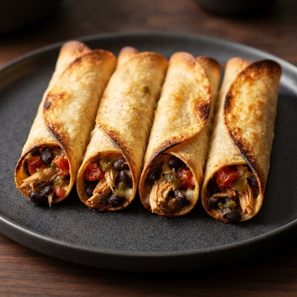 Weeknight Baked Chicken Taquitos