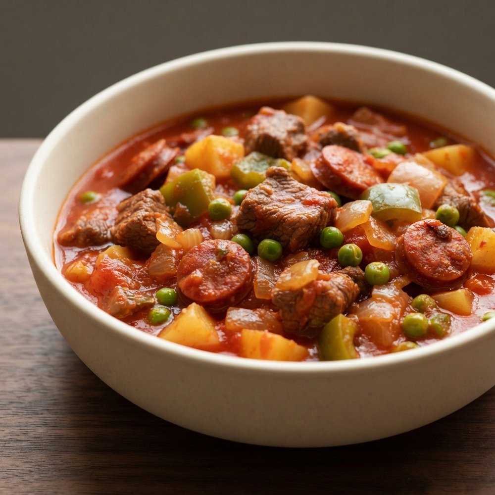 Filipino Beef and Chorizo Caldereta Stew