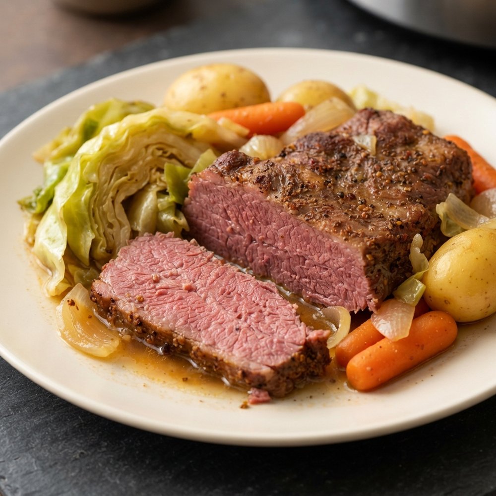 Crockpot Corned Beef with Cabbage and Vegetables