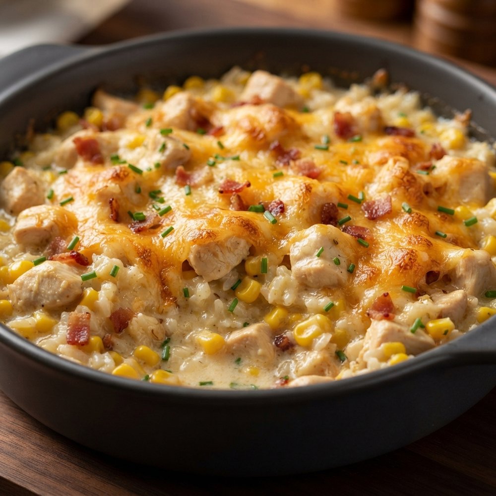 Creamy Chicken and Corn Bake with Cheese