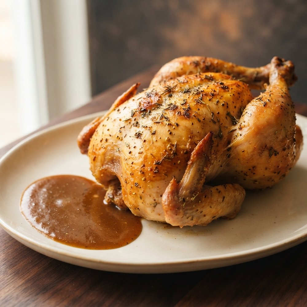 Pressure Cooker Whole Roasted Chicken with Olive Oil