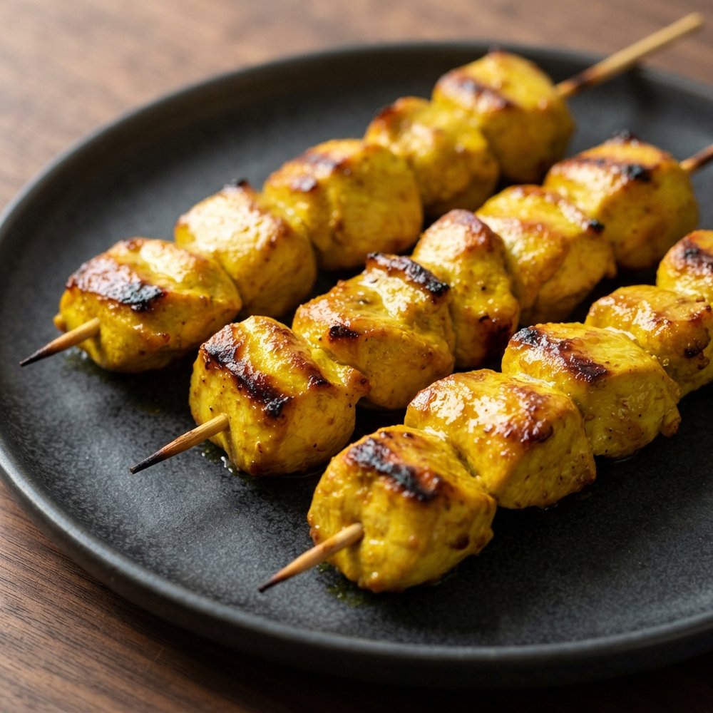 Saffron Butter Chicken Skewers