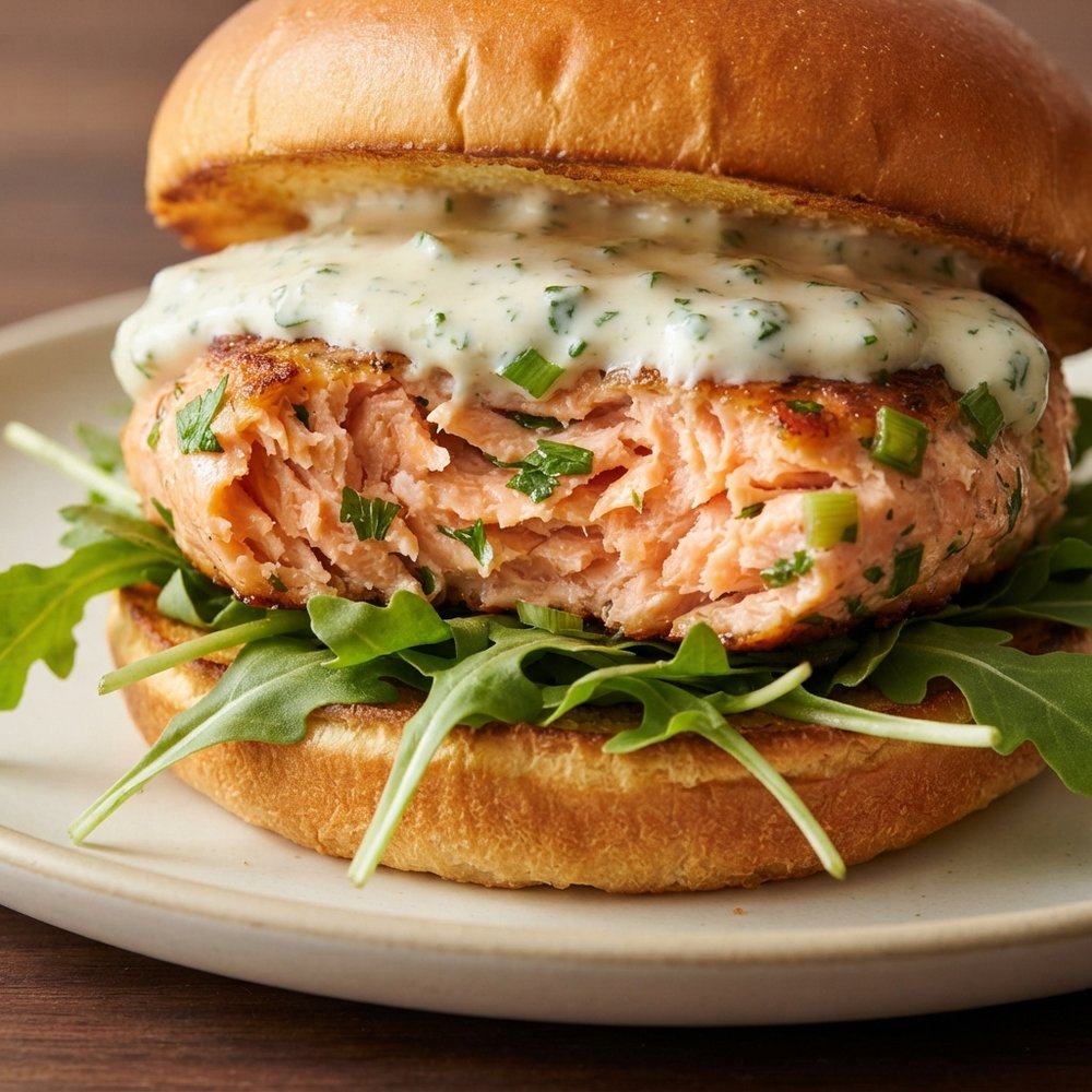 Herbed Salmon Patties with Lemon-Yogurt Sauce